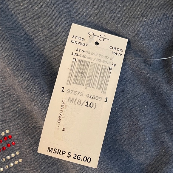 Jessica Simpson Kids Navy Love Graphic Tee Size Medium (8/10) NWT - Picture 5 of 6